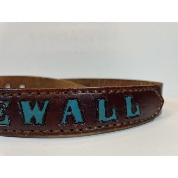 Vintage Custom Stonewall Gay Pride Leather Tooled Belt Custom Name main image 16
